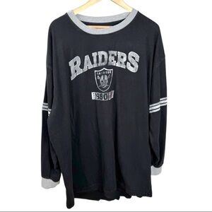 Vintage Raiders Mens NFL Long Sleeve Tee Size 3X Big Striped Retro Y2K Sports